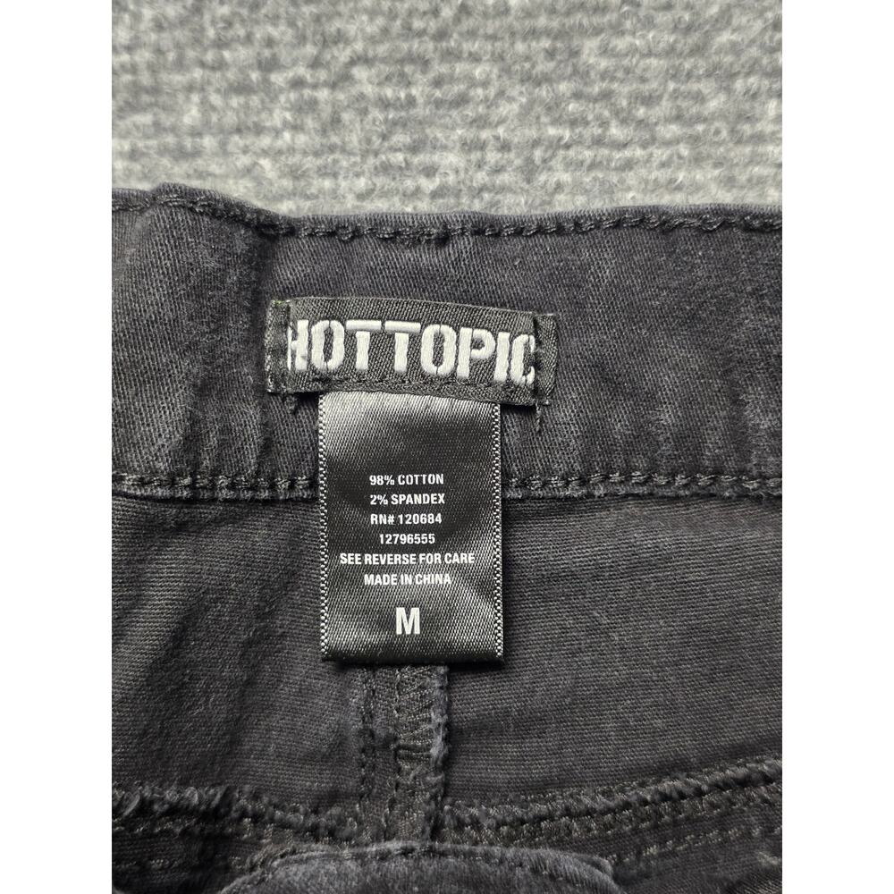 Hot Topic Black Cargo Pants Women's M Y2K Goth Punk Tapered Joggers - Picture 2 of 7